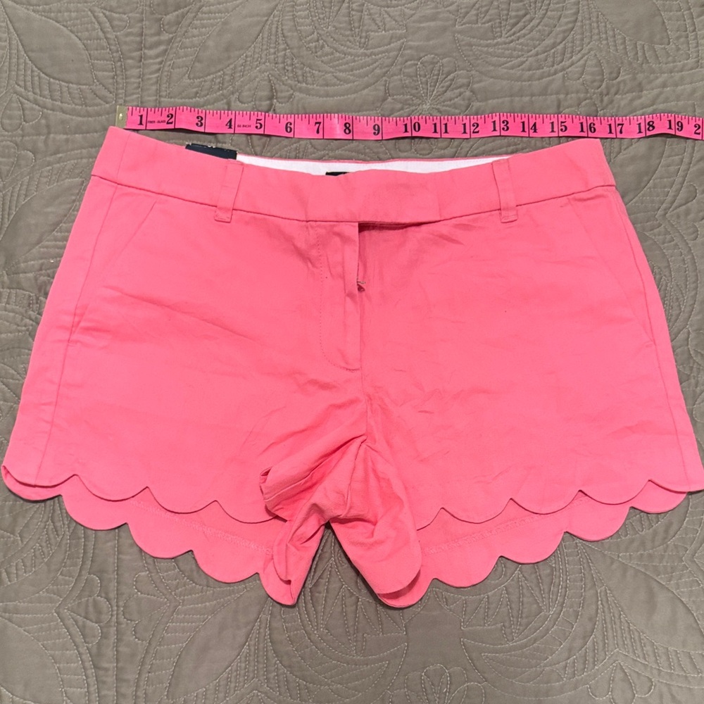 J. Crew High Waist Coral Scalloped Shorts